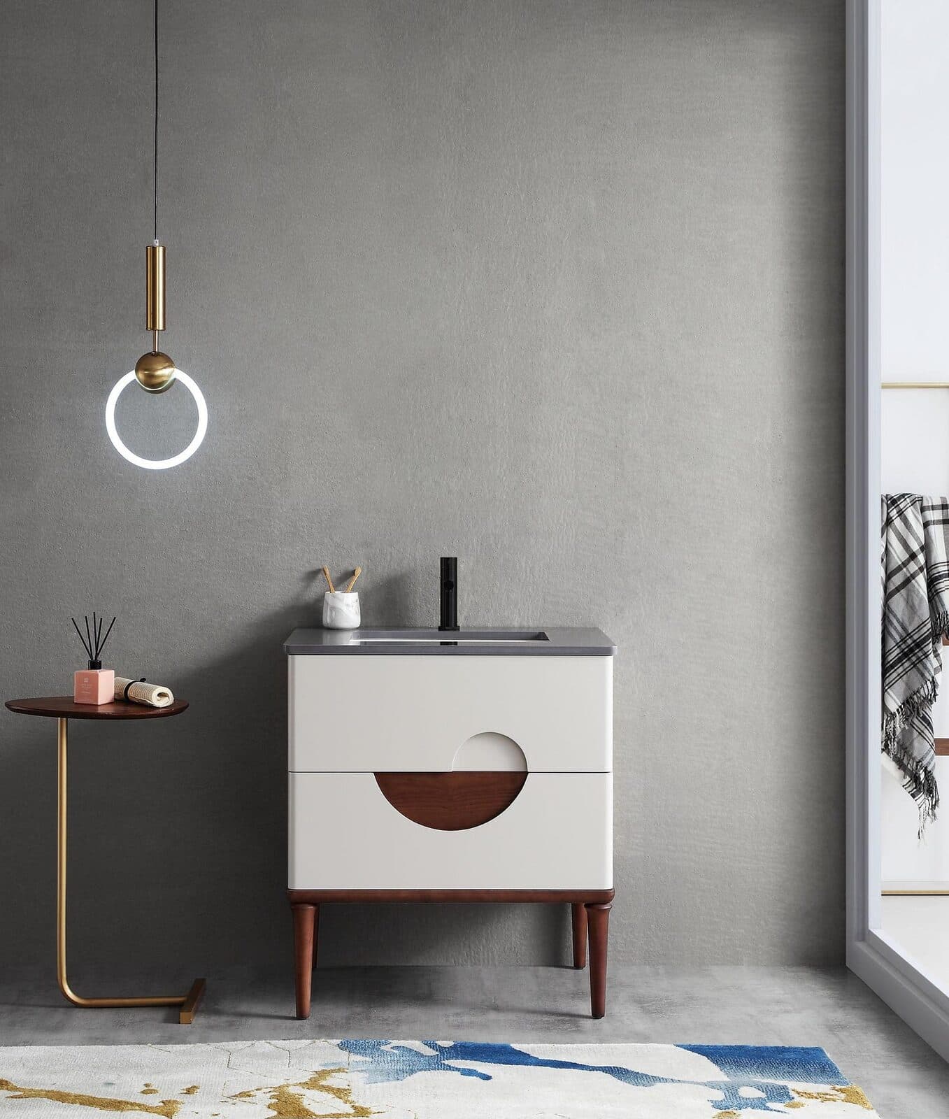 30” Beige Freestanding Modern Bathroom Vanity