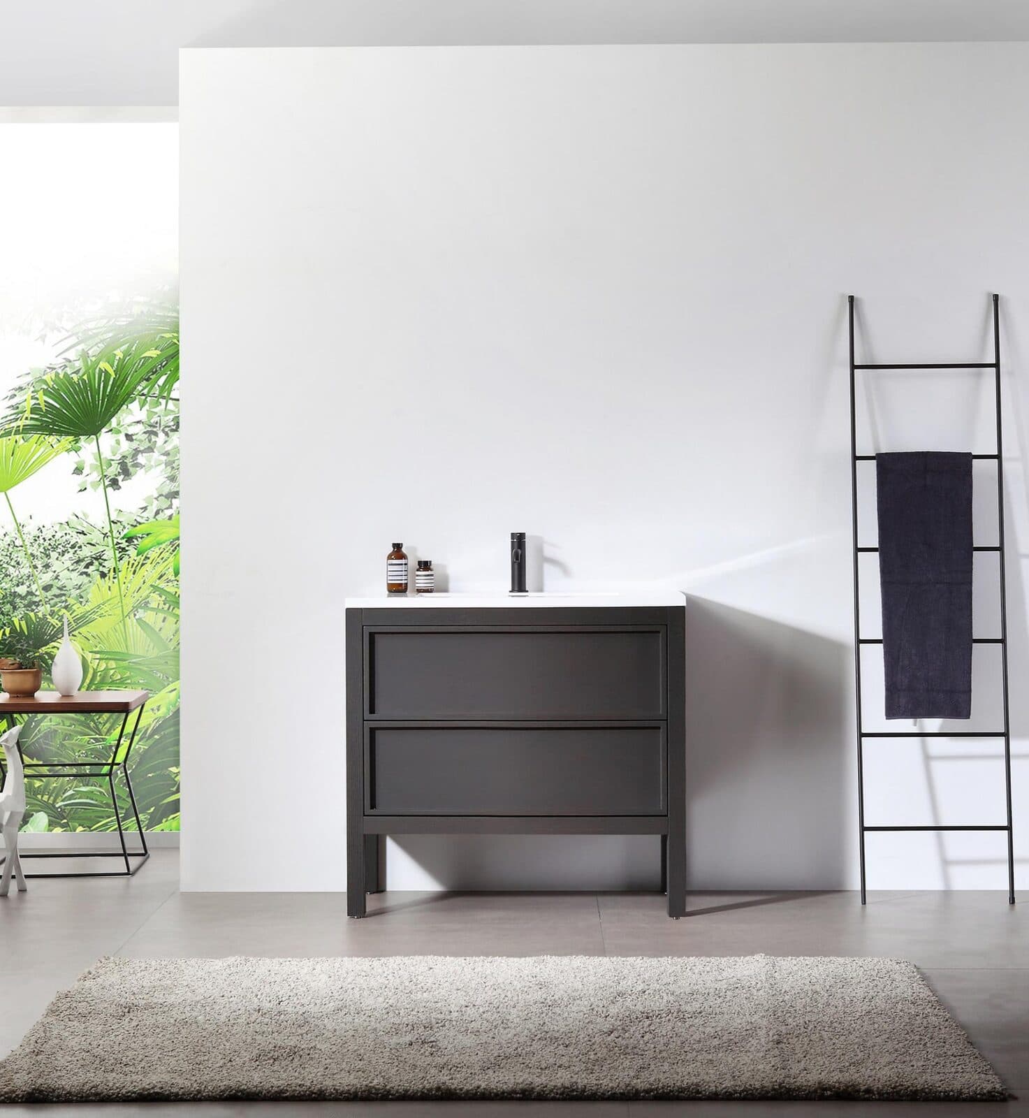 36” Charcoal Oak Freestanding Modern Bathroom Vanity