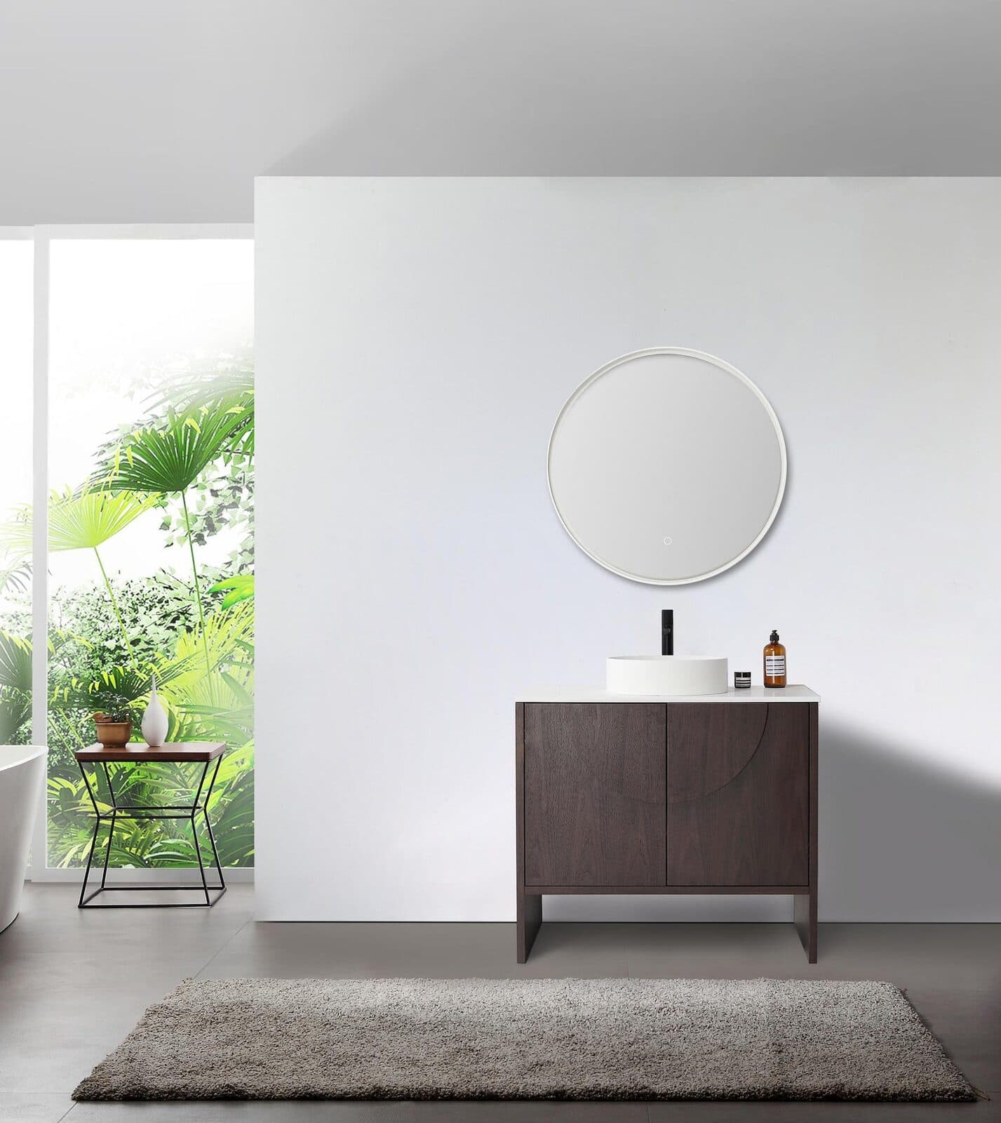 36” Dark Walnut Freestanding Modern Bathroom Vanity
