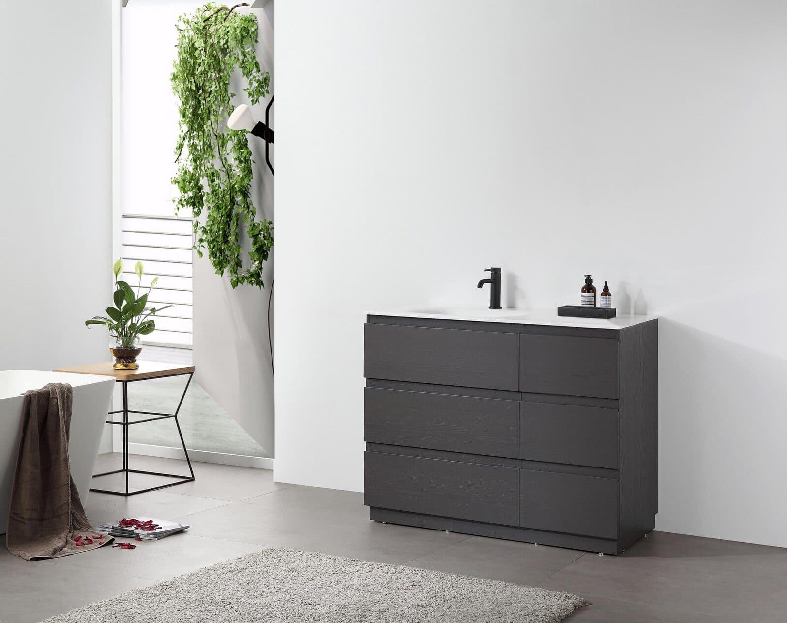 42” Charcoal Freestanding Modern Bathroom Vanity