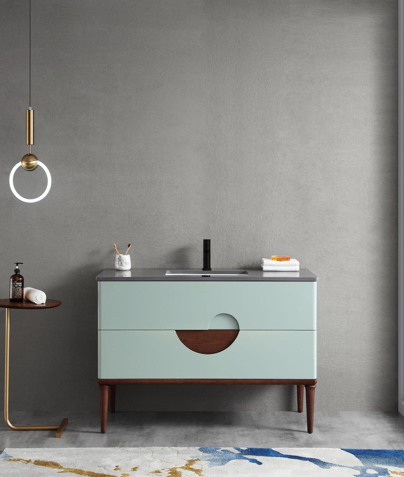 48” Aloe Green Freestanding Modern Bathroom Vanity