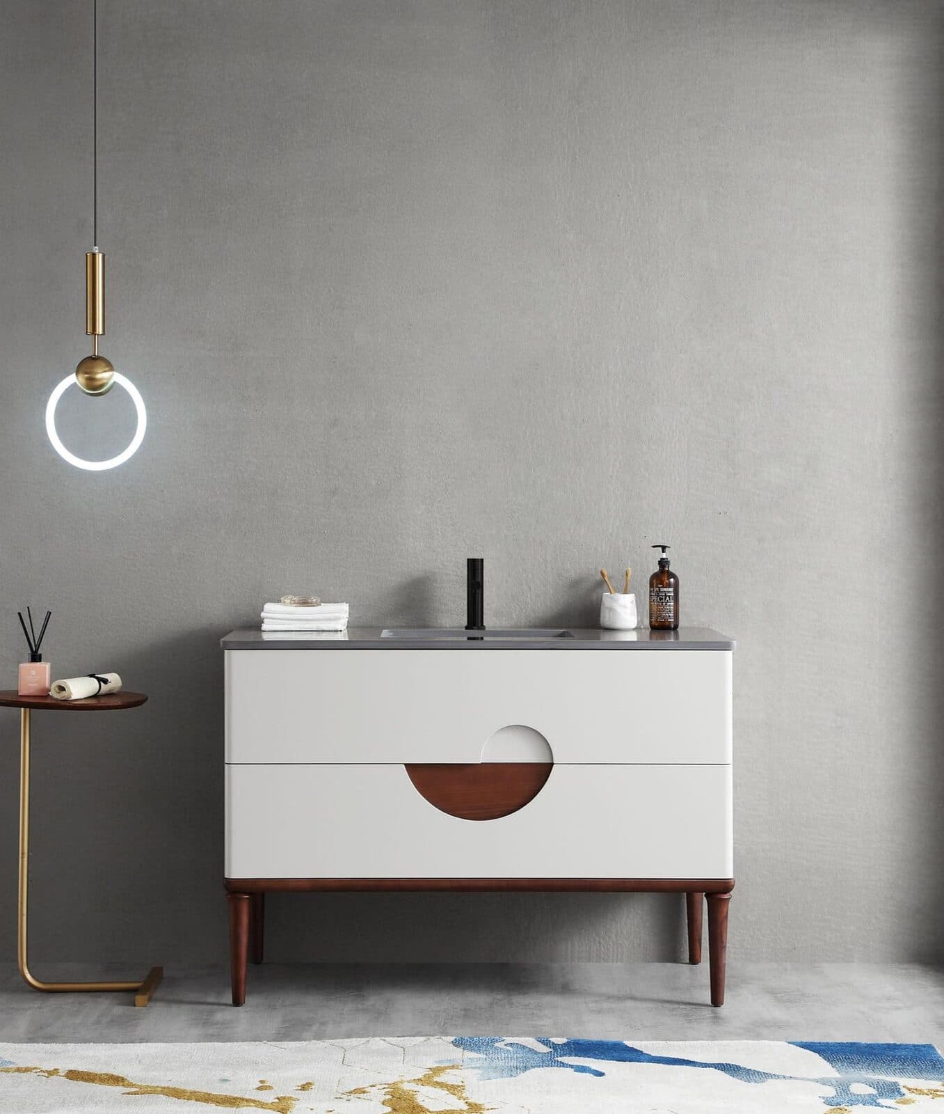 48” Beige Freestanding Modern Bathroom Vanity
