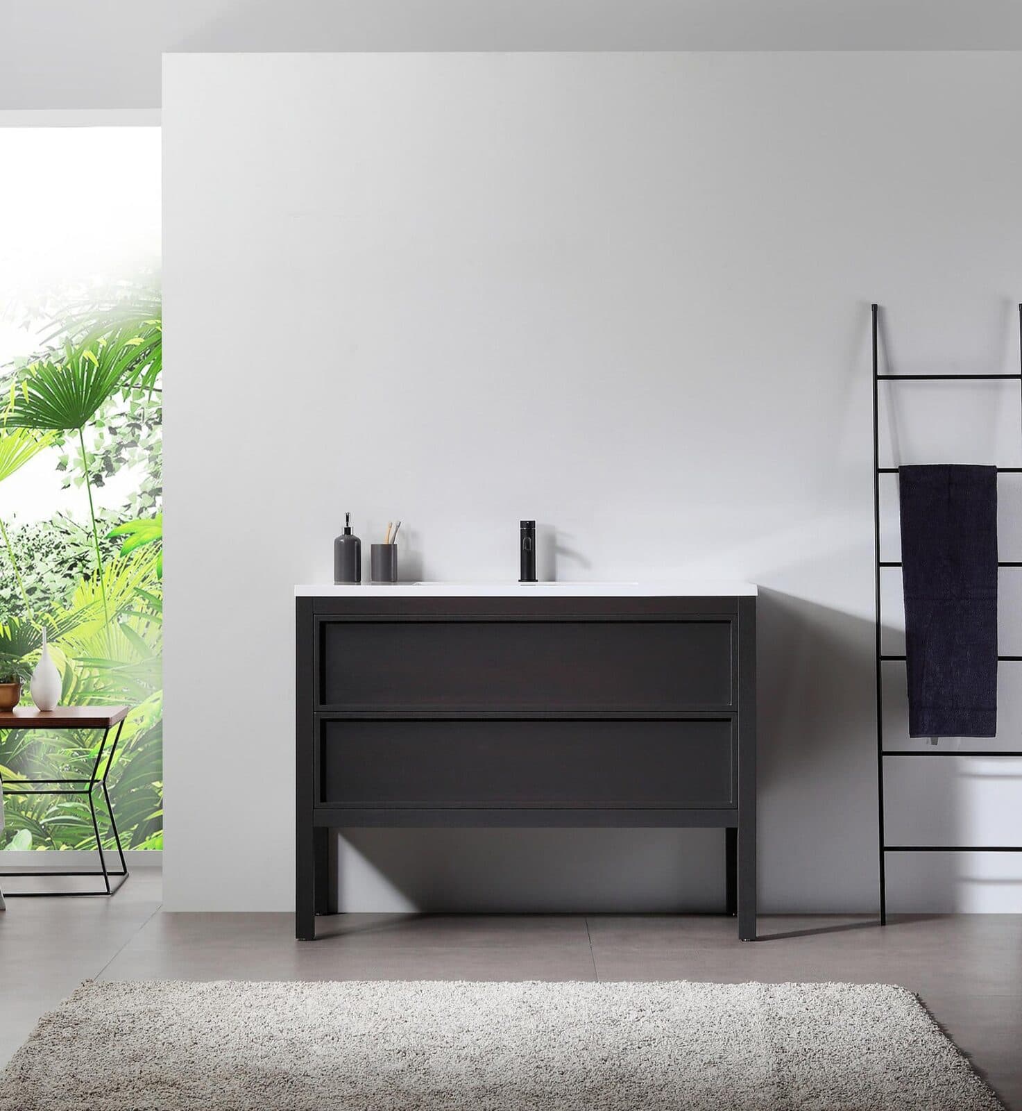 48” Charcoal Oak Freestanding Modern Bathroom Vanity