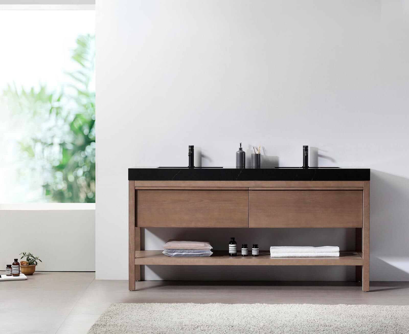 72” Chestnut Oak Freestanding Modern Bathroom Vanity